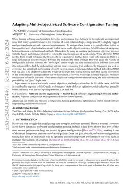 Adapting Multi-objectivized Software Configuration Tuning