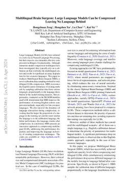 Multilingual Brain Surgeon: Large Language Models Can be Compressed Leaving No Language Behind