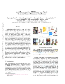 Joint Reconstruction of 3D Human and Object via Contact-Based Refinement
  Transformer