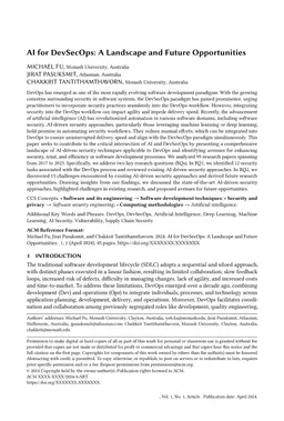 AI for DevSecOps: A Landscape and Future Opportunities