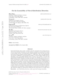 On the Learnability of Out-of-distribution Detection