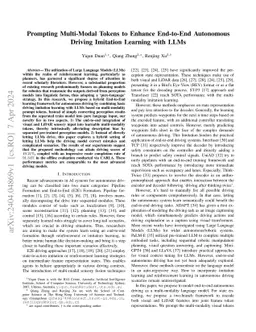 Prompting Multi-Modal Tokens to Enhance End-to-End Autonomous Driving
  Imitation Learning with LLMs