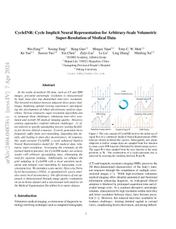 CycleINR: Cycle Implicit Neural Representation for Arbitrary-Scale
  Volumetric Super-Resolution of Medical Data