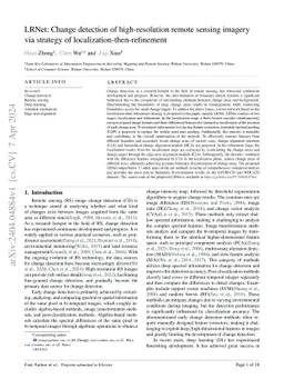 LRNet: Change detection of high-resolution remote sensing imagery via
  strategy of localization-then-refinement