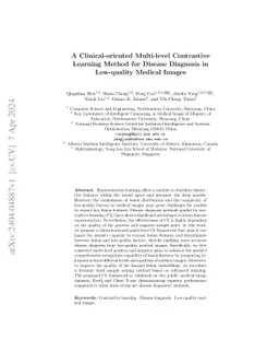 A Clinical-oriented Multi-level Contrastive Learning Method for Disease
  Diagnosis in Low-quality Medical Images