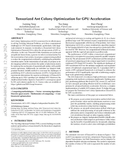 Tensorized Ant Colony Optimization for GPU Acceleration