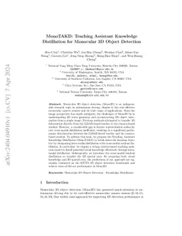 MonoTAKD: Teaching Assistant Knowledge Distillation for Monocular 3D Object Detection