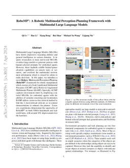 RoboMP$^2$: A Robotic Multimodal Perception-Planning Framework with
  Multimodal Large Language Models