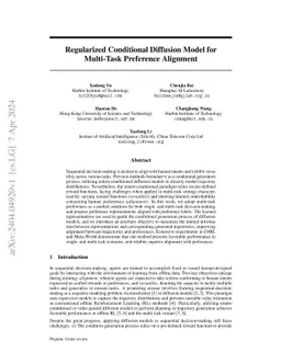 Regularized Conditional Diffusion Model for Multi-Task Preference
  Alignment