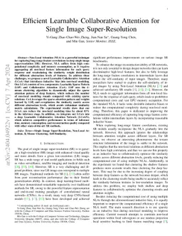 Efficient Learnable Collaborative Attention for Single Image
  Super-Resolution