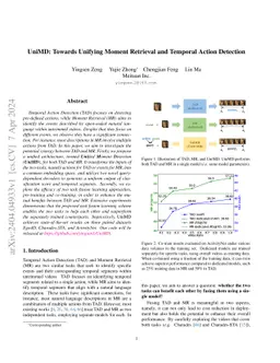 UniMD: Towards Unifying Moment Retrieval and Temporal Action Detection