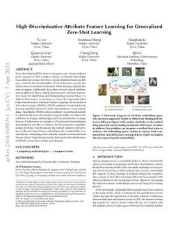 High-Discriminative Attribute Feature Learning for Generalized Zero-Shot
  Learning