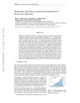 Temporal Generalization Estimation in Evolving Graphs