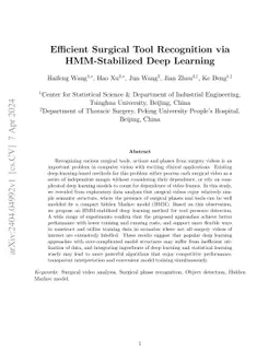 Efficient Surgical Tool Recognition via HMM-Stabilized Deep Learning