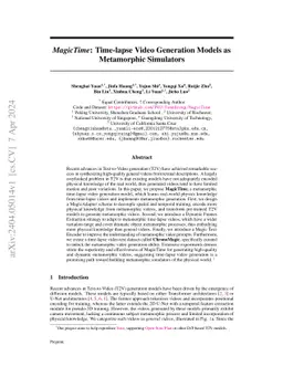 MagicTime: Time-lapse Video Generation Models as Metamorphic Simulators
