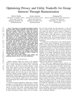 Optimizing Privacy and Utility Tradeoffs for Group Interests Through
  Harmonization