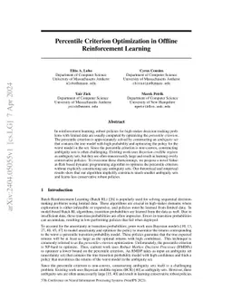 Percentile Criterion Optimization in Offline Reinforcement Learning
