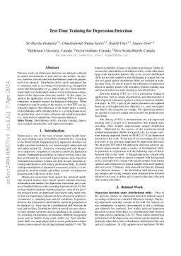 Test-Time Training for Depression Detection