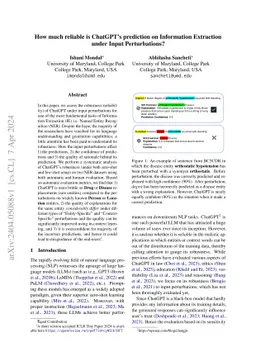 How much reliable is ChatGPT's prediction on Information Extraction
  under Input Perturbations?