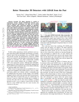 Better Monocular 3D Detectors with LiDAR from the Past