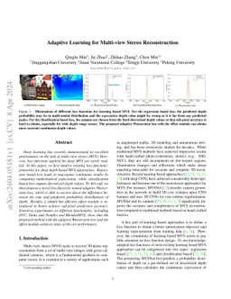 Adaptive Learning for Multi-view Stereo Reconstruction