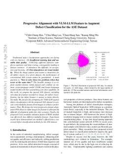 Progressive Alignment with VLM-LLM Feature to Augment Defect
  Classification for the ASE Dataset