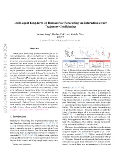 Multi-agent Long-term 3D Human Pose Forecasting via Interaction-aware
  Trajectory Conditioning