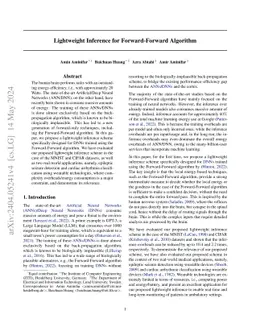 Lightweight Inference for Forward-Forward Algorithm