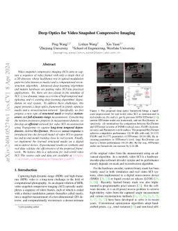 Deep Optics for Video Snapshot Compressive Imaging