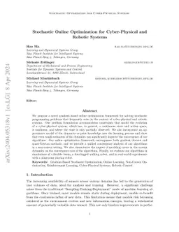 Stochastic Online Optimization for Cyber-Physical and Robotic Systems