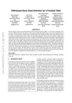 CNN-based Game State Detection for a Foosball Table