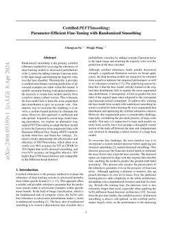 Certified PEFTSmoothing: Parameter-Efficient Fine-Tuning with Randomized
  Smoothing