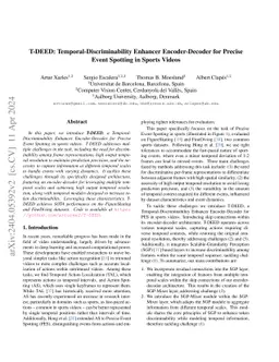 T-DEED: Temporal-Discriminability Enhancer Encoder-Decoder for Precise
  Event Spotting in Sports Videos