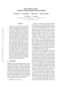 Know When To Stop: A Study of Semantic Drift in Text Generation