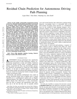 Residual Chain Prediction for Autonomous Driving Path Planning