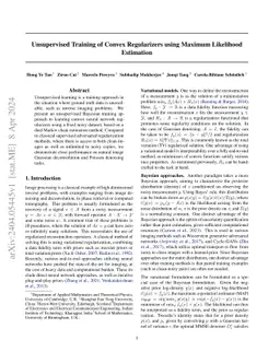 Unsupervised Training of Convex Regularizers using Maximum Likelihood Estimation