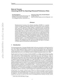 Best-of-Venom: Attacking RLHF by Injecting Poisoned Preference Data