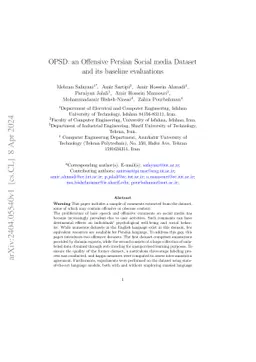 OPSD: an Offensive Persian Social media Dataset and its baseline
  evaluations