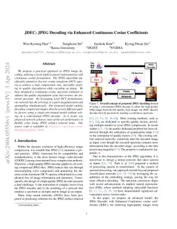 JDEC: JPEG Decoding via Enhanced Continuous Cosine Coefficients