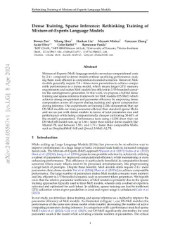 Dense Training, Sparse Inference: Rethinking Training of
  Mixture-of-Experts Language Models