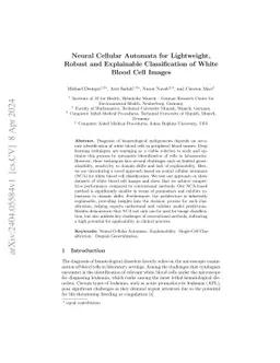 Neural Cellular Automata for Lightweight, Robust and Explainable
  Classification of White Blood Cell Images
