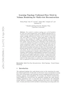 Reconstructing Topology-Consistent Face Mesh by Volume Rendering from Multi-View Images