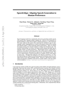 SpeechAlign: Aligning Speech Generation to Human Preferences