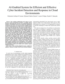 AI-Enabled System for Efficient and Effective Cyber Incident Detection and Response in Cloud Environments