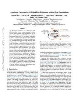 Learning a Category-level Object Pose Estimator without Pose Annotations