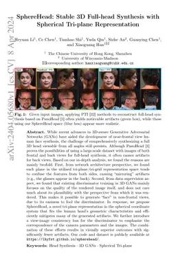 SphereHead: Stable 3D Full-head Synthesis with Spherical Tri-plane
  Representation