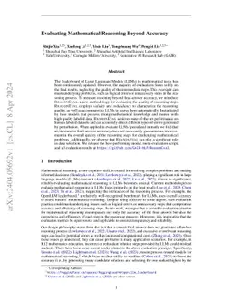 Evaluating Mathematical Reasoning Beyond Accuracy