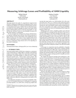 Measuring Arbitrage Losses and Profitability of AMM Liquidity