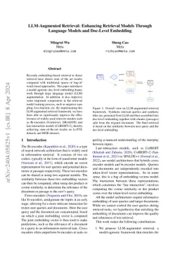 LLM-Augmented Retrieval: Enhancing Retrieval Models Through Language
  Models and Doc-Level Embedding