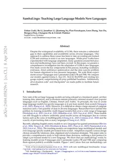 SambaLingo: Teaching Large Language Models New Languages